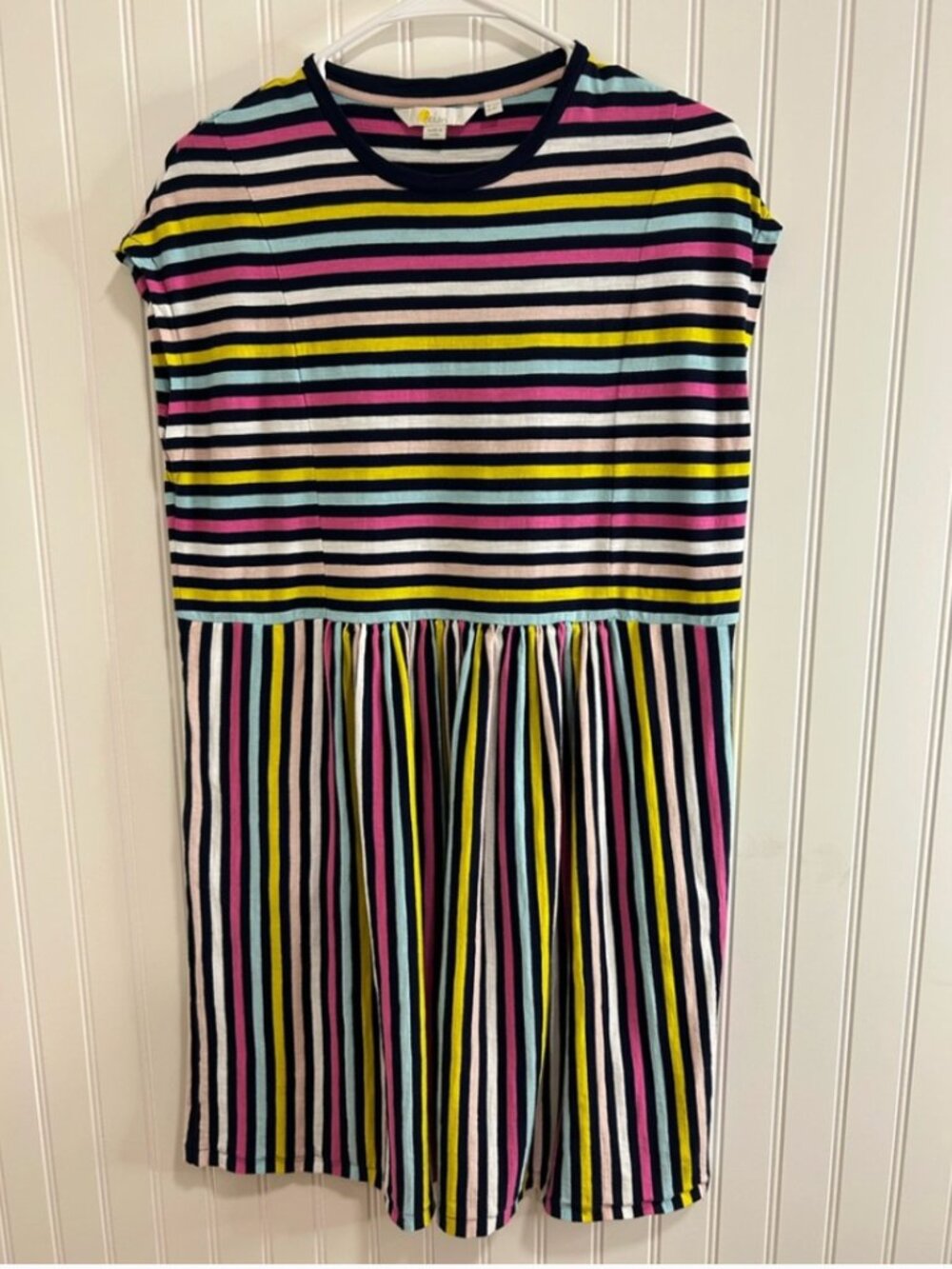 Boden Women Vibrant Striped Midi dress Size 8P Multicolor 100% cotton. - Picture 2 of 14